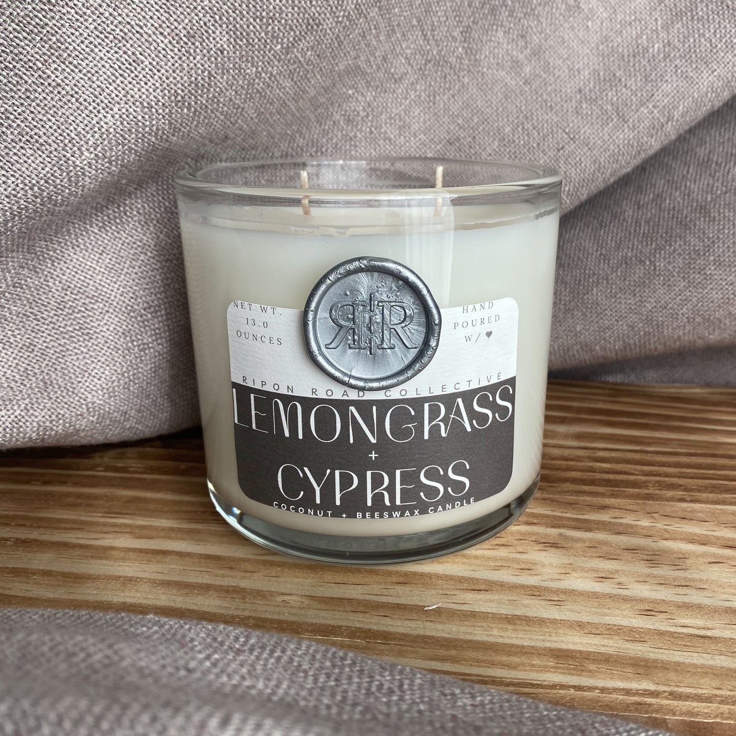 Lemongrass + Cypress Scented Candle