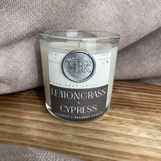 Lemongrass + Cypress Scented Candle